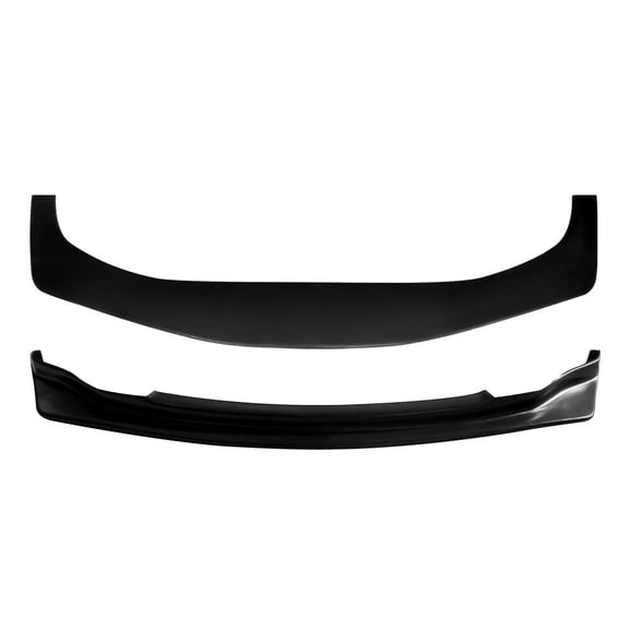 Ikon Motorsports Front Bumper Lip   Matching Splitter Compatible with 2006-2009 Nissan 350Z N1 Style Unpainted Black PU Polyurethane Front Lower Air Dam Chin Spoiler Protector Splitter 2PCS