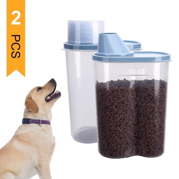 ACDANC 2026 New Pet Food Container Dog Cat Food Storage with Measuring Cup Air Tight Dog Food Storage Container 2 Pack 2Lb/2.5L