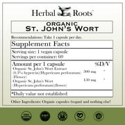 Herbal Roots Organic St. John’s Wort Capsules with Organic Extract, 300 Count