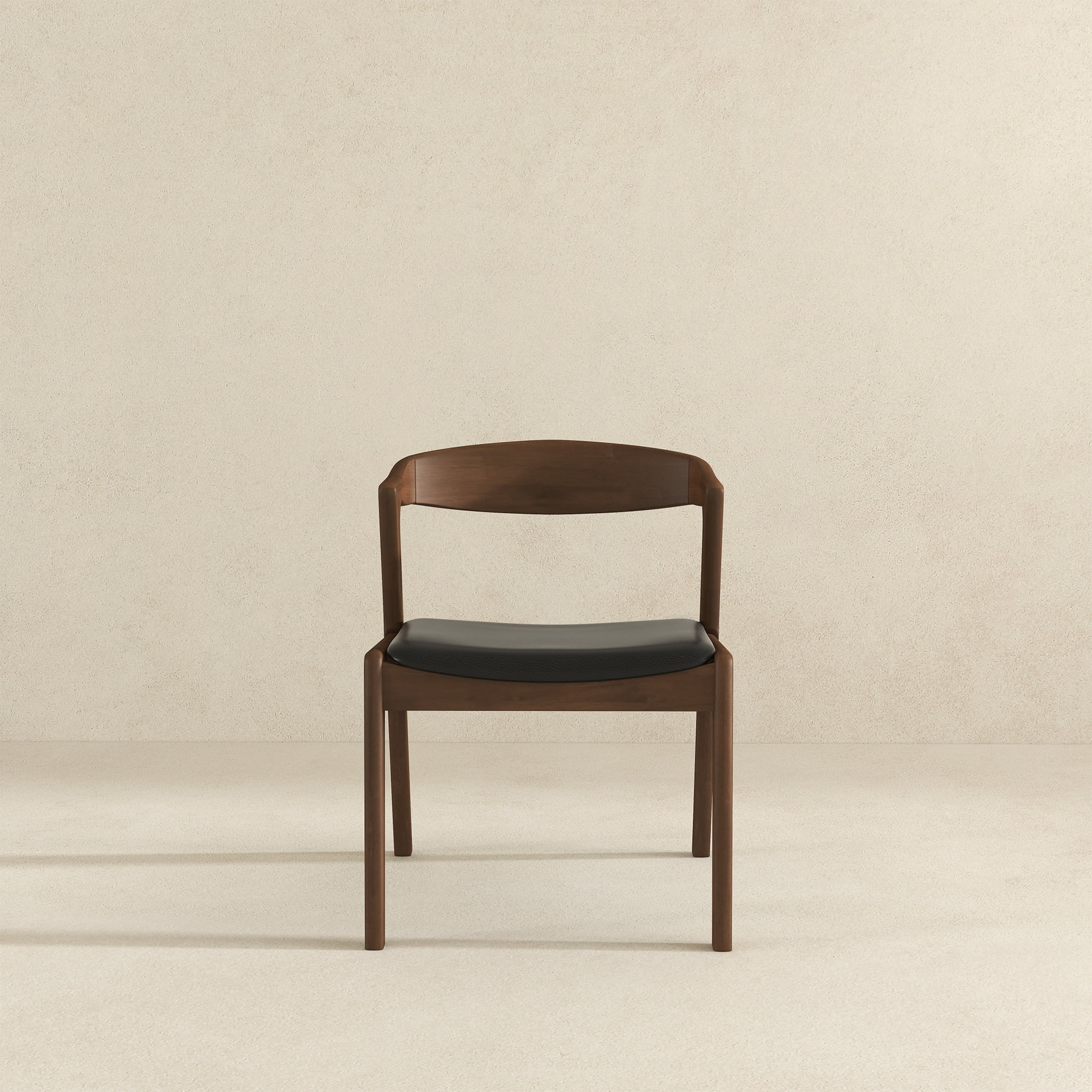 Euroco Wooden Dining Chairs Set of 2, Modern Kitchen Side Chair with Wood Legs,Brown