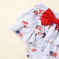 thumbnail image 6 of Lullu Baby Girls 4th of July Outfits Short Sleeve Romper Shorts Headband 3Pcs Set, 6 of 6