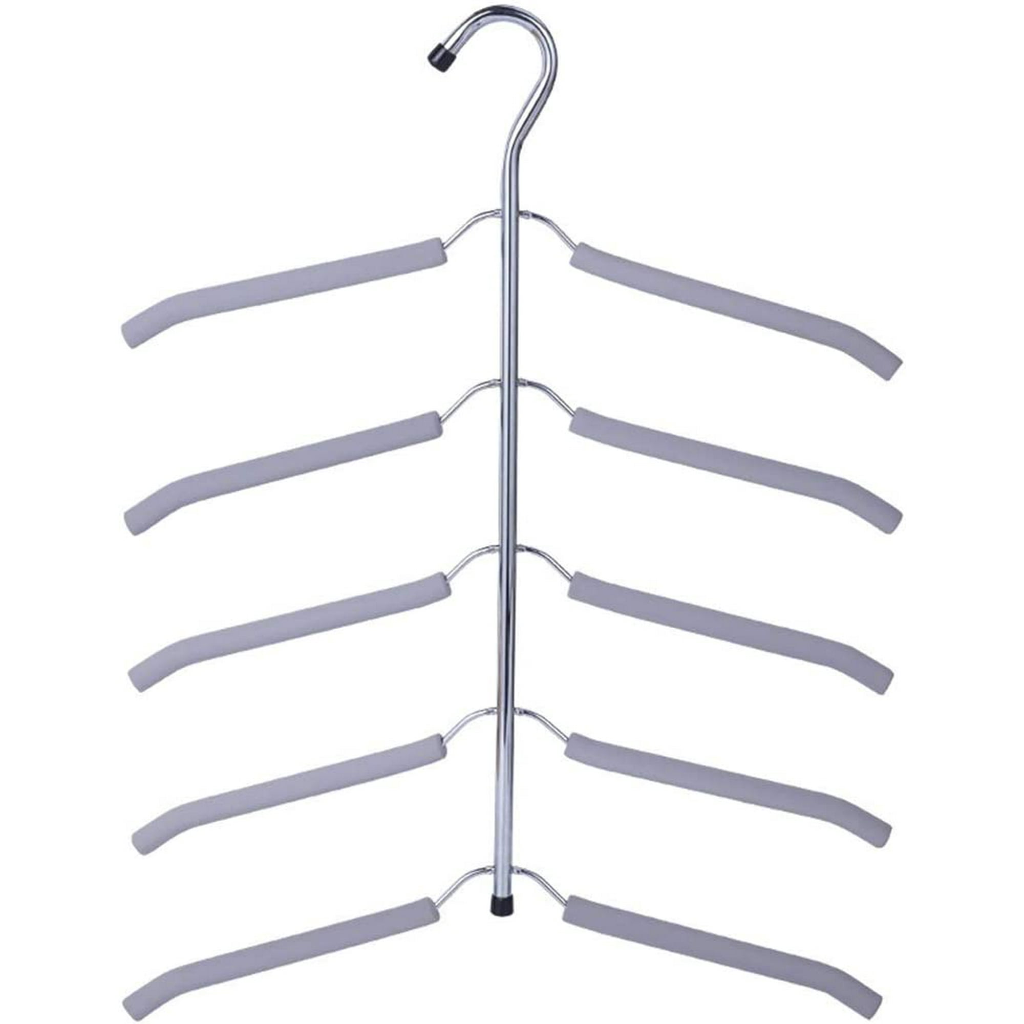 Metal Multi Layer Hanger Friction Shirt Tree Hanger Space Saving Multiple Shirt Hangers Organizer for Hangers 5 Layers of Large Hangers 1 Pack Color Gray Walmart