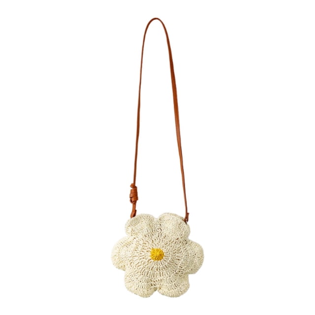 Bolsa de cuerpo cruzado tejido a mano para mujeres Mano creativo de moda Pequeño bolso de playa Beige