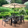 thumbnail image 2 of LeisureMod Chelsea Modern 7-Piece Outdoor Dining Set with Aluminum Dining Table and 6 Dining Chairs with Removable Cushions (Light Grey), 2 of 20
