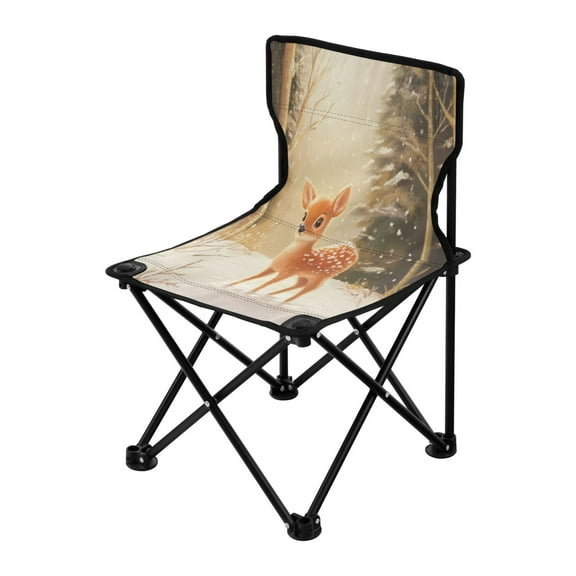 Outdoor Folding Chair 14.46x14.46x22.83 Inches, Camping Folding Chair Easy to Carry Ideal for Outdoor Picnics Camping Park Fishing Christmas Snow Deer