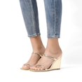 thumbnail image 5 of Sandalias DREAM PAIRS Cuña con Dos Tiras y Punta Cuadrada Doradas, 5 of 5