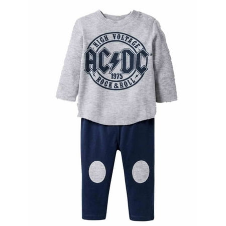 

Infant Boys ACDC Rock & Roll Baby Outfit AC/DC Shirt & Pants Set 3-6m