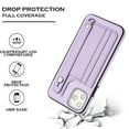 thumbnail image 5 of Nalacover Wallet Case for iPhone 11 Pro, Business PU Leather Unique Design Wristband Kickstand Credit Card Holder Slots Shockproof Scratch Resistant Phone Case for iPhone 11 Pro,Purple, 5 of 6