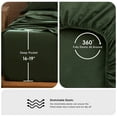 thumbnail image 6 of MooMee 100% Washed Cotton Queen Fitted Sheet Only Linen Like Textured Extra-Deep Pocket Breathable Soft 1-Piece(Forest Green, 60"x80"), 6 of 6