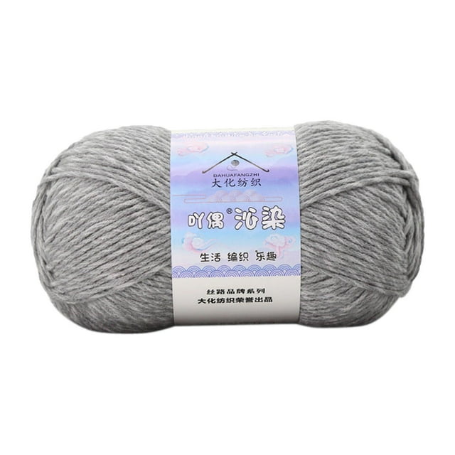 Knitting Yarn DIY Crochet Yarn Crafts for Beginners Needlework Scarves Handbags Fog Gray