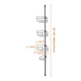 thumbnail image 3 of VEVOR Shower Corner Caddy Tension Pole, 39" to 125" High, Multi-Functional Shower Tension Pole with Strong Load-Bearing Tray, Rust-Proof Easy-to-Install Tension Pole, 3 of 9