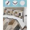 thumbnail image 4 of Black Brown Color Blocks Twin XL Size Down Alternative Comforter, Lightweight Comforter Quilt Bedding Set with Pillow Shams Abstract Geometric Art All Seasons Bed Comforter Duvet Insert 68"x98", 4 of 7