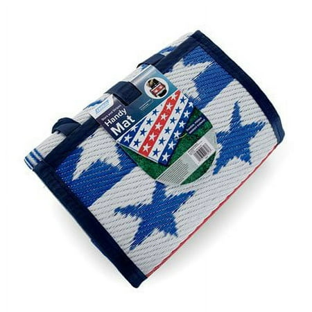 Camco 42818 5'x 6-1/2' Handy Mat with Strap - Ideal for Picnics, Beaches, RVing and Outings - Stars and Stripes Pattern
