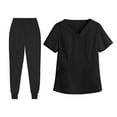 thumbnail image 3 of lionlar Female Scrub Set Classic Short Sleeved Elastic Waist Soft Nurse Work Clothes XXL, 3 of 9