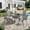 Gray Table-Gray Chairs, variant on VOXBIN 5 Pieces Patio Dining Set – 40.6" Round Outdoor Table with 4 Stackable Chairs, Black Table and Black Chairs