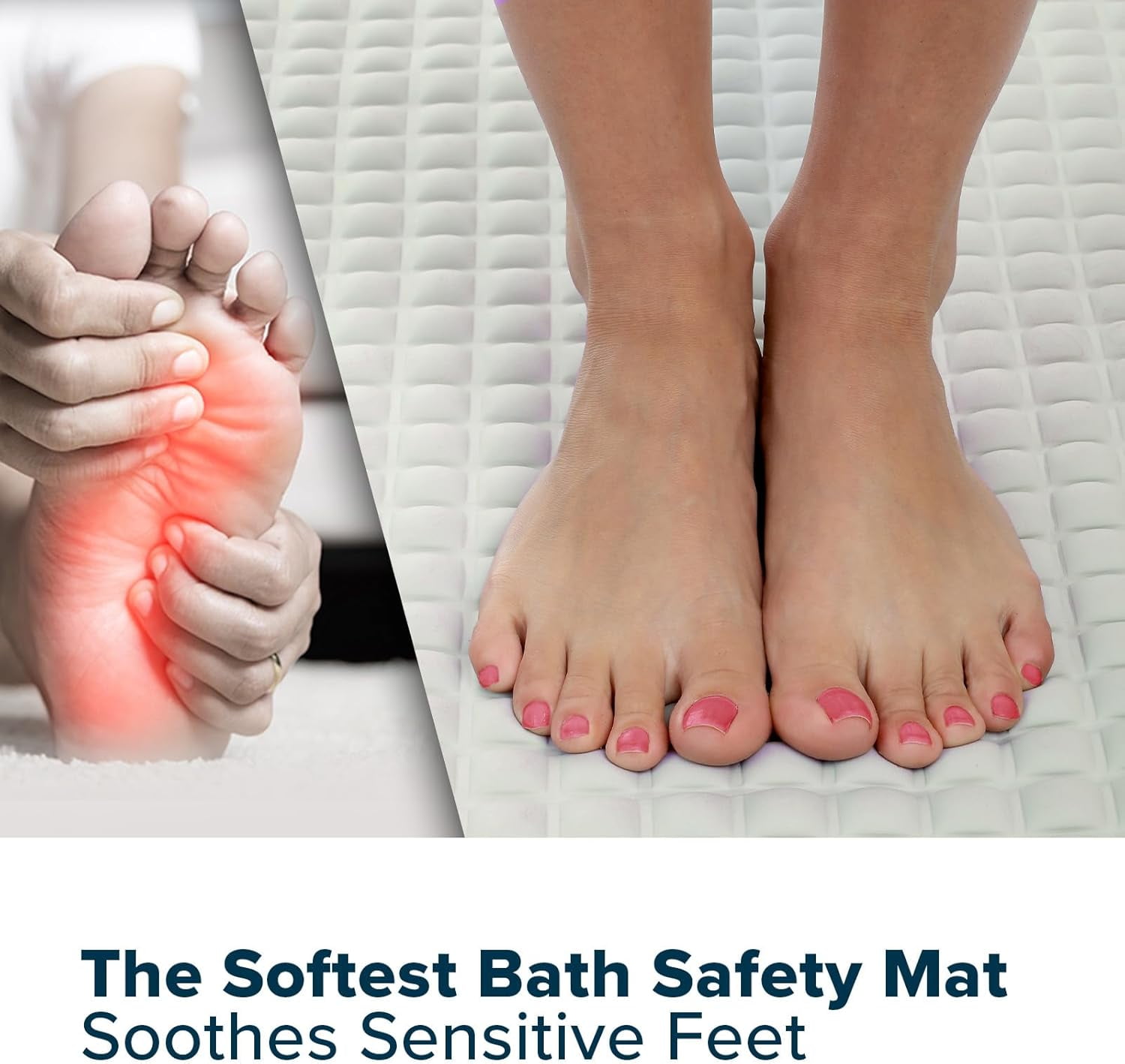 SlipX Solutions Foot Friendly Pillow Top Plus Safety Bath Mat, 15 x 27