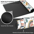 thumbnail image 3 of Large Boho Rainbow Desk Mat 31.5x15.7 inch Extended NonSlip Gaming Keyboard Mousepad Thick Stitched Edges Waterproof Mouse Mat Scandi Rainbow and Stars Clouds Design, 3 of 6