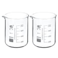 thumbnail image 1 of Unique Bargains 800ml Low Form Glass Beaker 3.3 Borosilicate Graduated Lab Measuring Cups 2 Pack, 1 of 1