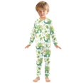 thumbnail image 3 of Dailycode Cotton Pajama Set Snug Fit Long Sleeve Top and Pants for 18M-8Y Dinosaur and Kiwi Fruits, 3 of 7