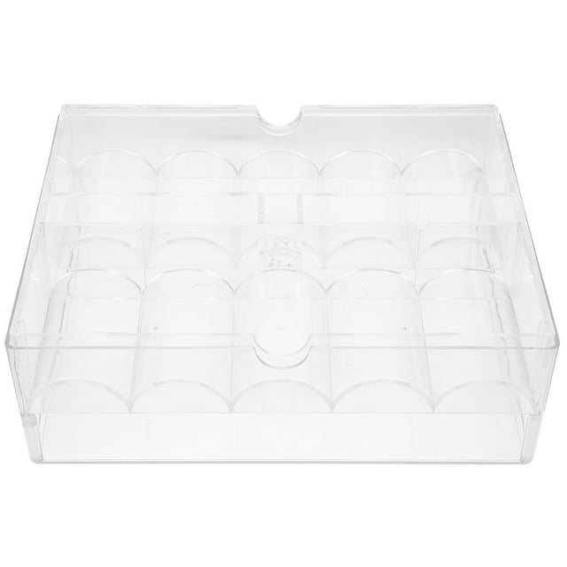 Miangastore Clear Acrylic Poker Chip Tray Transparent Game Chip Container Chips Organizer