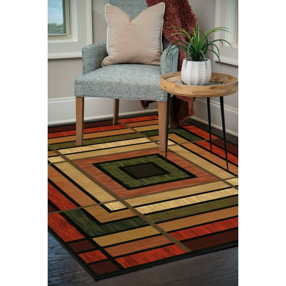United Weavers Charlize Primrose Geometric Smoke Blue Woven Polypropylene Area Rug or Runner