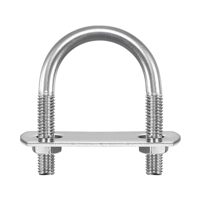 Unique Bargains Round U-Bolts, 1 Pack 29mm Inner Width 47mm Length M6 W Nuts Washers and Plates