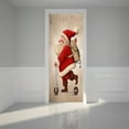 thumbnail image 3 of Santa Door CoverStickers, Modern Art 3D Christmas Door Mural Sticker, Peel and Stick Vinyl Refrigerator Cover/Wrap Sticker, Removable Wallpaper,SP-F110,L(45x200cmx2Pcs), 3 of 15
