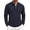 Navy, variant on LYSMORA Men's Cable Textured Lapel Quarter Zip Long Sleeve Polo Shirt, Loose Fit Casual Business Athletic Tops