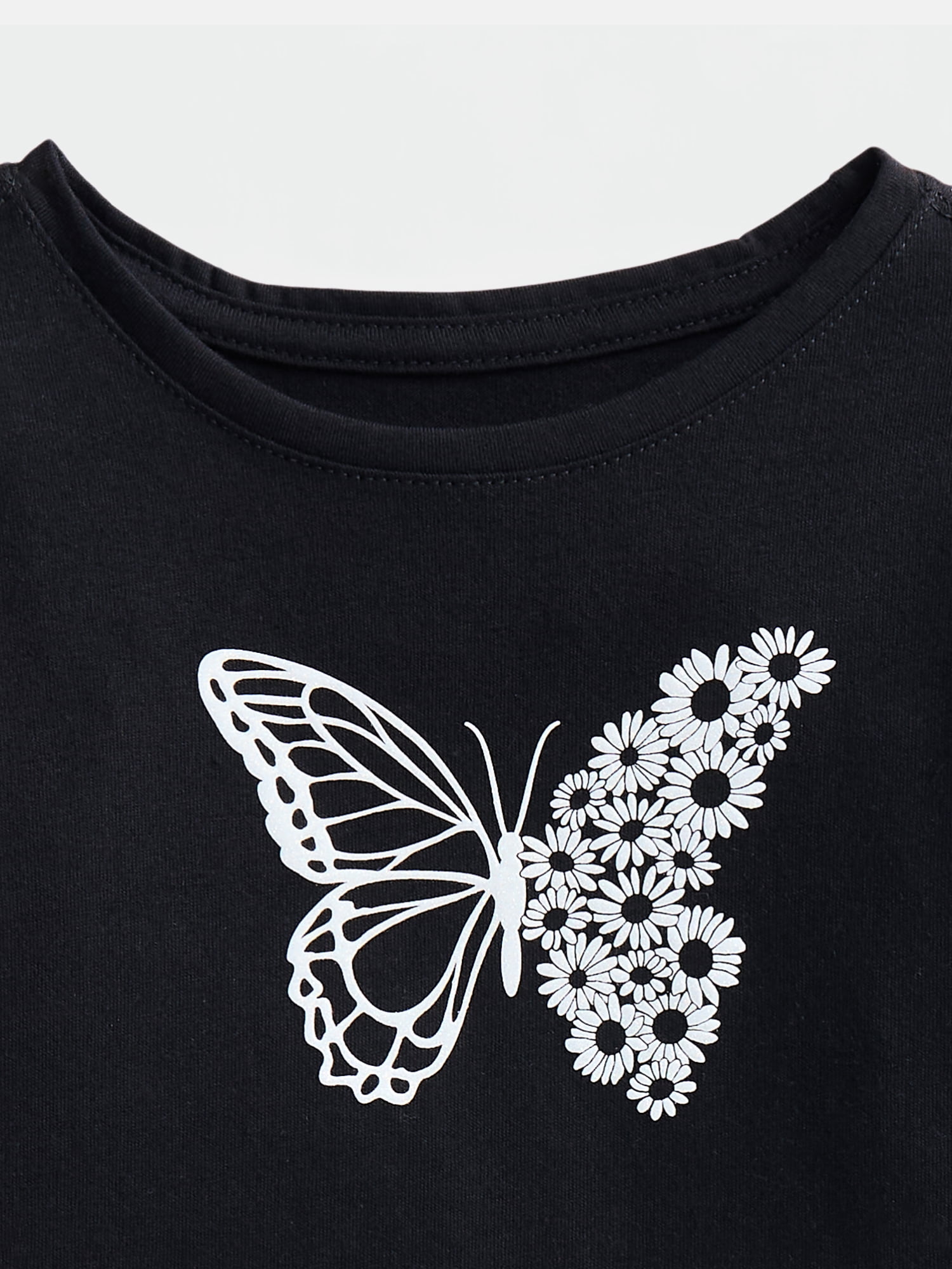 Wonder Nation Baby and Toddler Girls' Graphic Tee with Long Puff Sleeves, Sizes 0M-5T