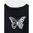 thumbnail image 2 of Wonder Nation Baby and Toddler Girls' Graphic Tee with Long Puff Sleeves, Sizes 0M-5T, 2 of 3