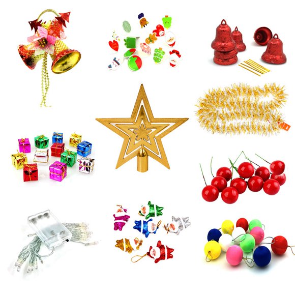 Coxeer Christmas Decoration Set DIY Decorative Xmas Tree Ornaments Holiday Ornaments