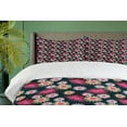 thumbnail image 4 of Ambesonne Floral Duvet Cover Set, Rhythmic Exotic Flower Art, 2-Calking, Grey and Multicolor, 4 of 7