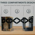 thumbnail image 4 of Metal Bookends, Book Ends for Heavy Books, Adjustable Book Holder for Shelves, Book Stopper for Home/School/Office, Extends up to 19 inches, Black, 4 of 8