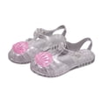 thumbnail image 3 of Viluyesy Girls Jelly Sandals Summer Closed Toe Adjustable Strap Glitter Shell Water Beach Shoes for Kids White Size 12 Little Kids, 3 of 9