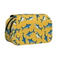 thumbnail image 1 of Disketp Shark Print Estuche de Lápices de Doble Capa con Tapa Abatible y Cremallera, Organizador Escolar para Adolescentes y Adultos, 1 of 7