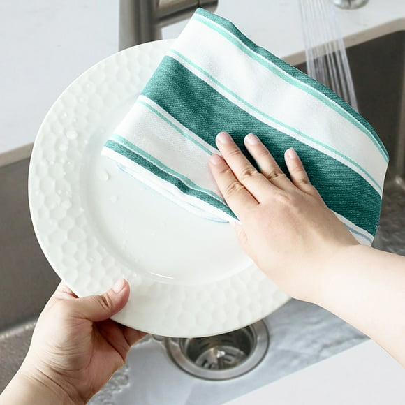 Colour Woven Striped Tea Towel Home Kitchen Fabric Towel Cloths