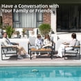 thumbnail image 3 of COMLAX FIELD 4-Piece Patio Furniture Set, Metal Outdoor Conversation Set with Coffee Table & Removable Cushions, 3 of 7