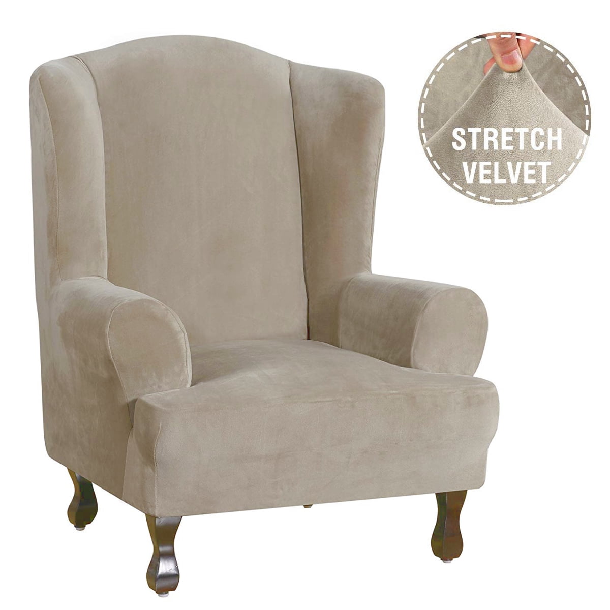 Details about   Stretch Wing Chair Slipcover Wingback Armchair Chair Slipcovers Sofa Covers 