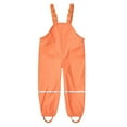 thumbnail image 4 of Toddler Rain Pants Toddler Kids Solid Waterproof Bib Pants Proof Windbreak Rain Pants with Reflective Tape Orange 3 Years-4 Years, 4 of 4