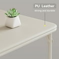 thumbnail image 5 of Historyli 33.6 Inch Folding Table,Folding Card Table,Portable Square Folding Table with PU Soft Cushion,Metal Foldable Table Suitable for Living Room,Bedroom(No Chair),Beige, 5 of 7