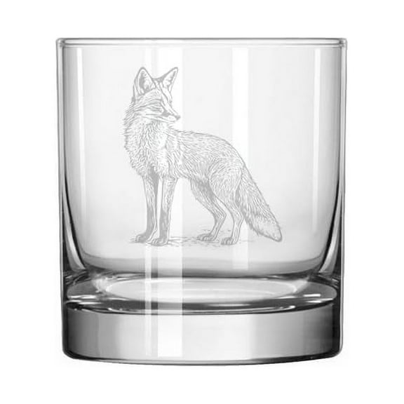 11 oz Rocks Whiskey Old Fashioned Glass Gift Fox
