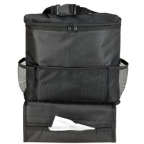 Backseat Cooler Organizer - Universal Fit Car Seat Travel Bag with Full Size Tissue Box Holder, Clip Fastener - Fits Most Vehicles, Keeps Items Cold - 12.375” x 4.5” x 22”
