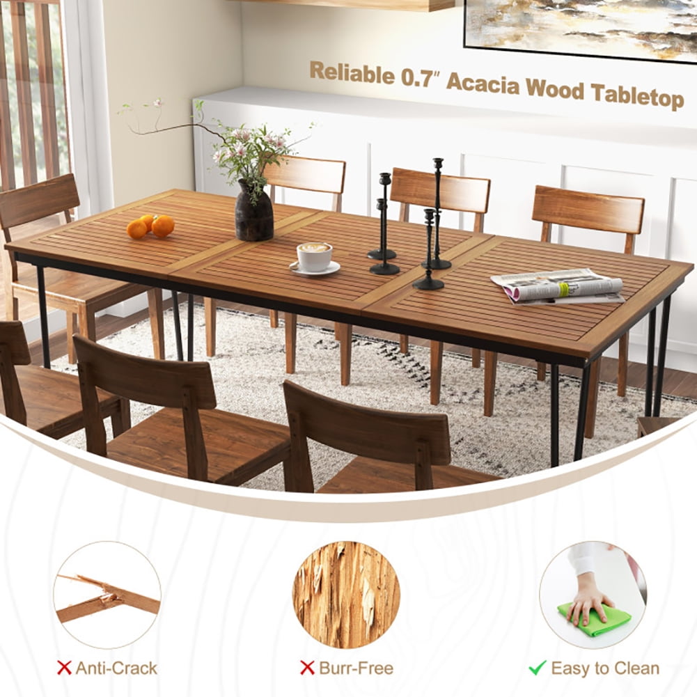 Aimee Lii 79 Inch 8-Person Outdoor Dining Table with 1.9 Inch Umbrella Hole, Patio Furniture Set Aimee Lii 79 Inch 8-Person Outdoor Dining Table with 1.9 Inch Umbrella Hole, Patio Furniture Set