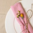 thumbnail image 4 of Lunfar 45 x 45 cm Pink Handmade Cloth Napkins, Cotton Linen Cloth Napkins with Fringe, Versatile Handmade Square Rustic Fringe Napkins for Dinner, Wedding and Parties, 4 of 4