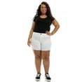 thumbnail image 5 of A3Denim Women's Plus Size Raw Edge Denim Shorts, 5" Inseam, Sizes 16W-24W, 5 of 6