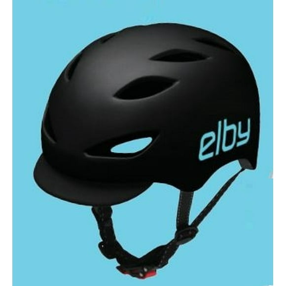 Elby Mobility Bicycle Helmet E0915SM Urban Commuter; Open Face; 20 Inch To 22 Inch; Black With Blue Logo; 8 Vents; With Visor