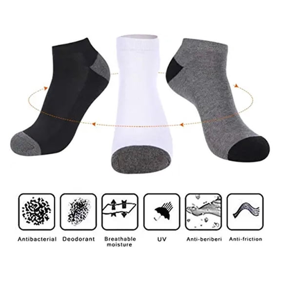 Moisture Wicking Socks Men Cotton Cushion Breathable Daily Ankle Socks