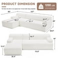thumbnail image 3 of 107" Modular Sectional Sofa, Sponge Sectional Sofa Couch for Living Room, High Density Sponges Cloud Couch,Modular L-Shape Sofa with Chaise, White, 3 of 8