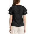 thumbnail image 3 of Allegra K Women's Polka Dots Top Keyhole Back Layered Ruffle Sleeves Blouses, 3 of 6