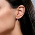 thumbnail image 3 of Angara Natural 0.5ct Diamond Three Stone Leverback Earrings for Women in 14K White Gold – April Birthstone Jewelry | Round Diamond Earrings, 3 of 8